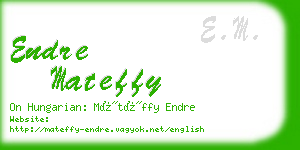 endre mateffy business card